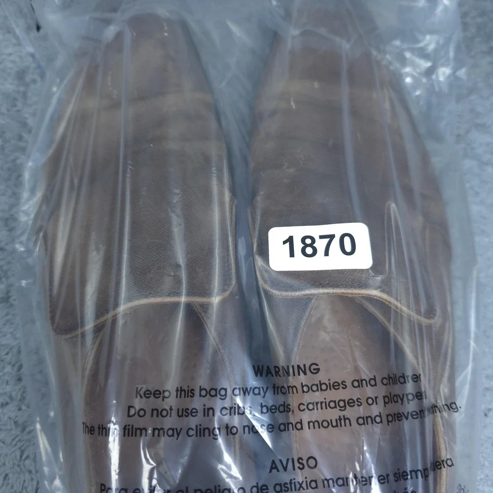 Massimo Matteo Leather Shoes Mens Size 10 Brown Italy Oxford Dress Square Toe